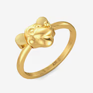 Ele Face Stylish Kids Gold Ring