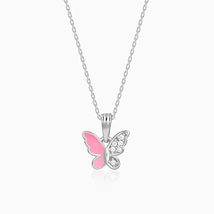 Silver Flutter In Blush Kids Pendant