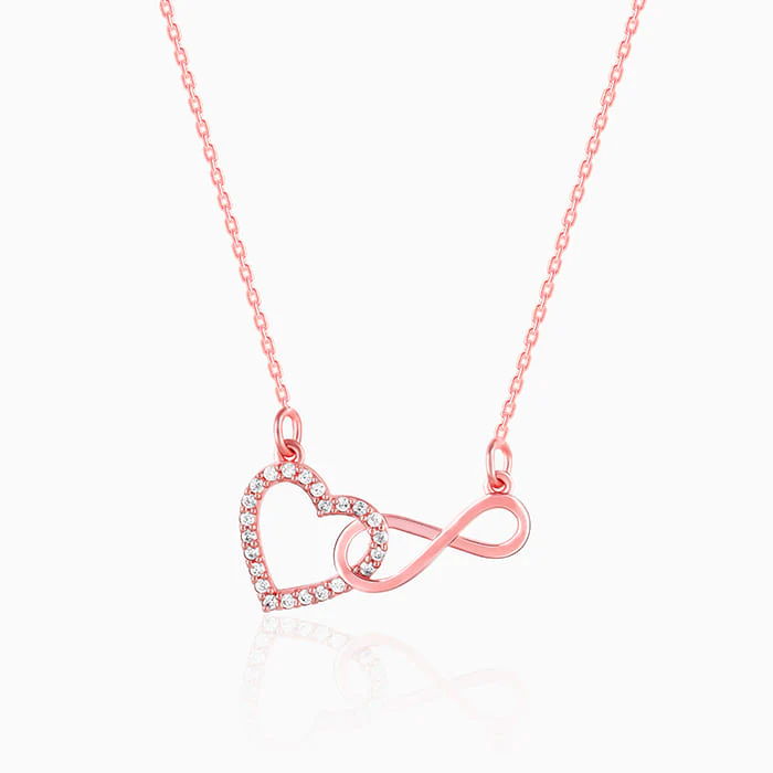 Rose Gold Sparkling Infinity Necklace